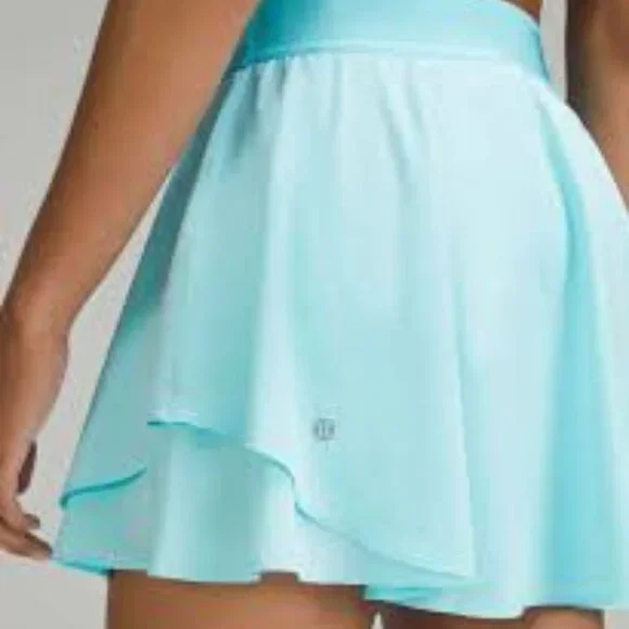 BNWT Women's Lululemon Court Rival HR Skirt Long Cyan Blue Size 8 - Picture 2 of 5